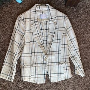 Stoosh Cream and Black Plaid Blazer